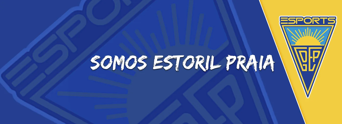 "Somos Estoril Praia" banner with the club logo, from the E-Sports team coverage